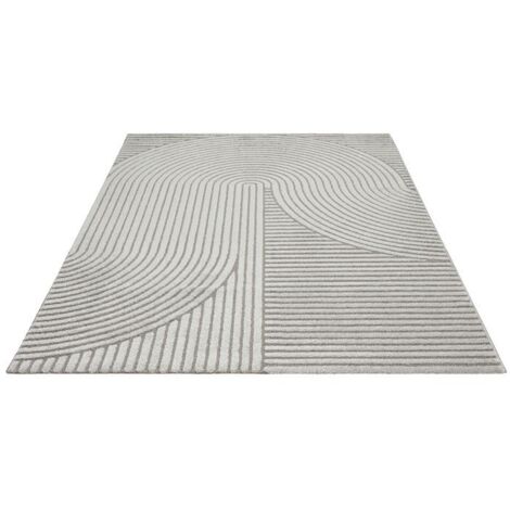 Tapis Everest — Tapis de salon, effet 3D, haute densité de poils, doux et confortable au toucher, gris - 200 x 290 cm