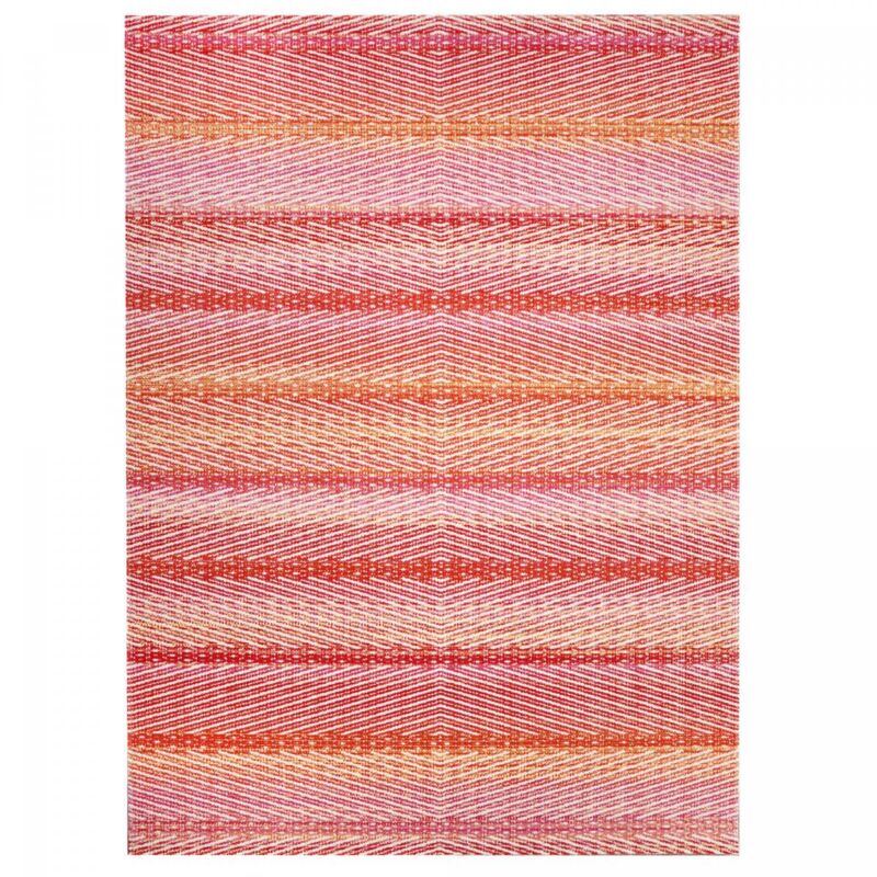 Jadorel - Tapis extérieur kilim 150x220 rose et rouge rectangle sema