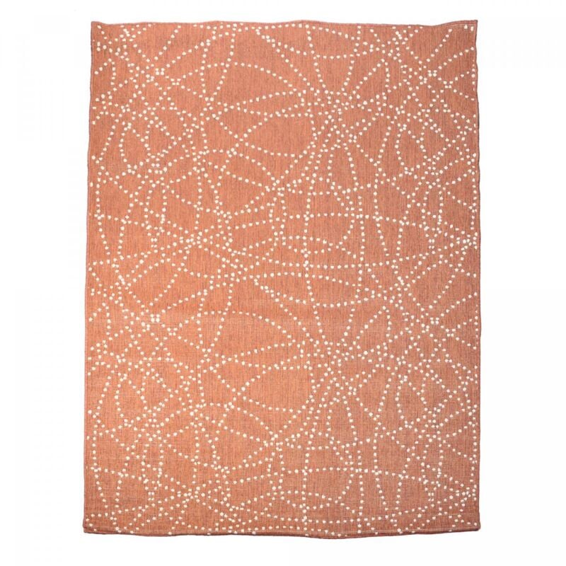 Tapis extérieur, kilim reversible EX1 TEN 120x170 Terracotta et blanc