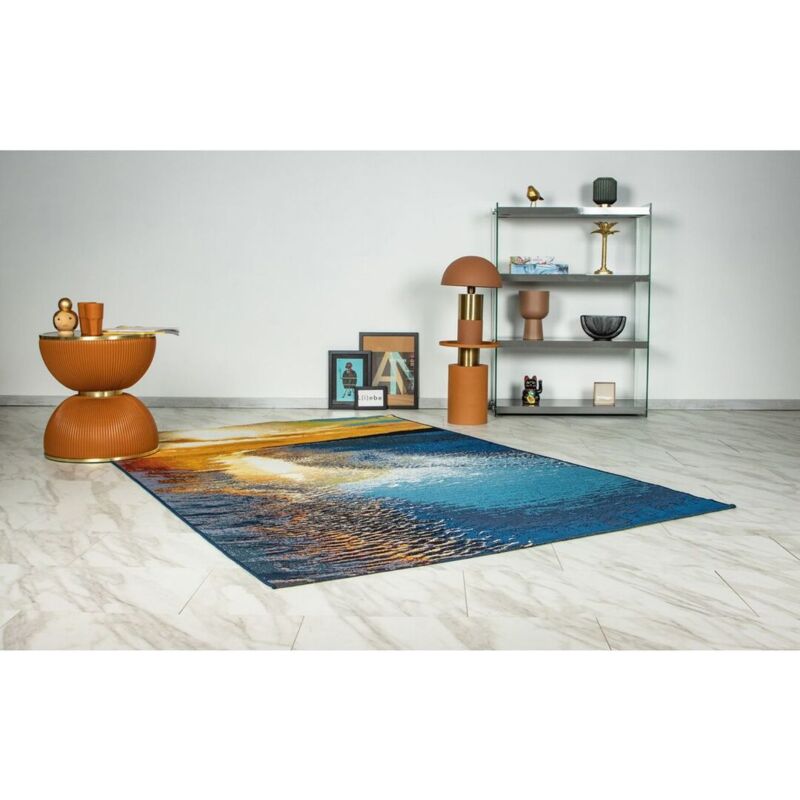 Hellocarpet - Tapis extérieur bleu design plat Lohko Bleu 80x150