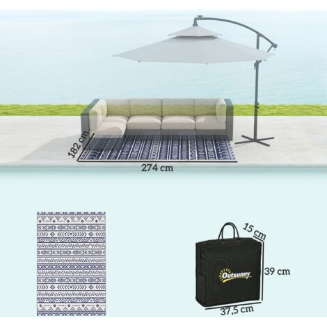 Tapis extérieur bohème résistant intempéries, pour salon balcon et terrasse