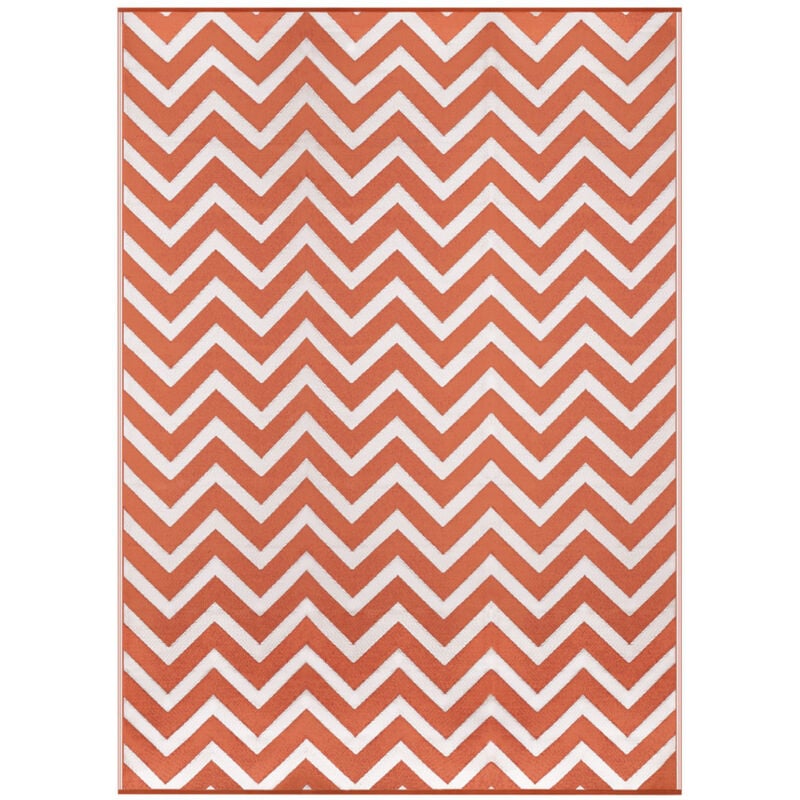 Tapis extérieur chevrons terracotta 270 x 370 cm