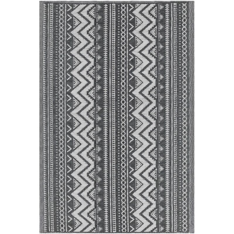 Beliani - Tapis d'Extérieur Boho 120 x 180 cm en Polypropylène Noir et Blanc Nagpur