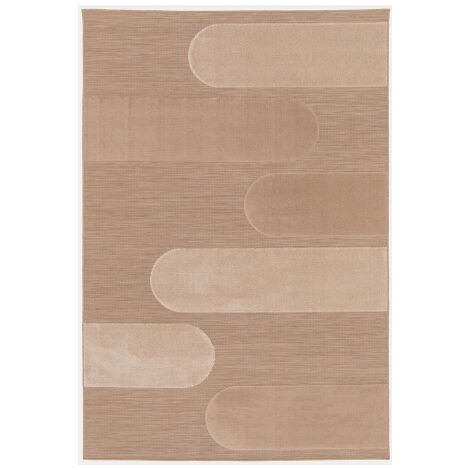 Tapis extérieur et intérieur en relief - Capri - Marron et beige - 120 x 170 cm