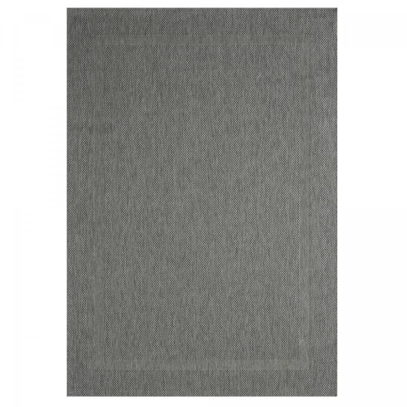 Dezenco - Tapis extérieur kilim 140x200 gris rectangle squarext
