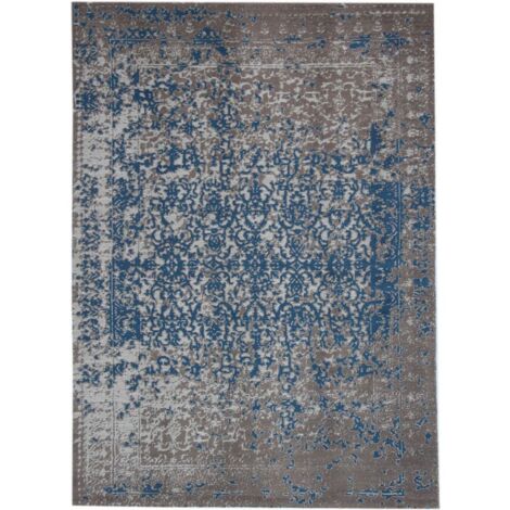 Tapis extérieur fait à la main ensoleille 310 beige bleu - 80 x 150 cm