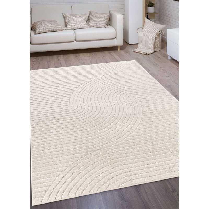 Toutapis - Tapis couloir extérieur intérieur arc alanya 33 - Crème, rectangle, 80x300 cm