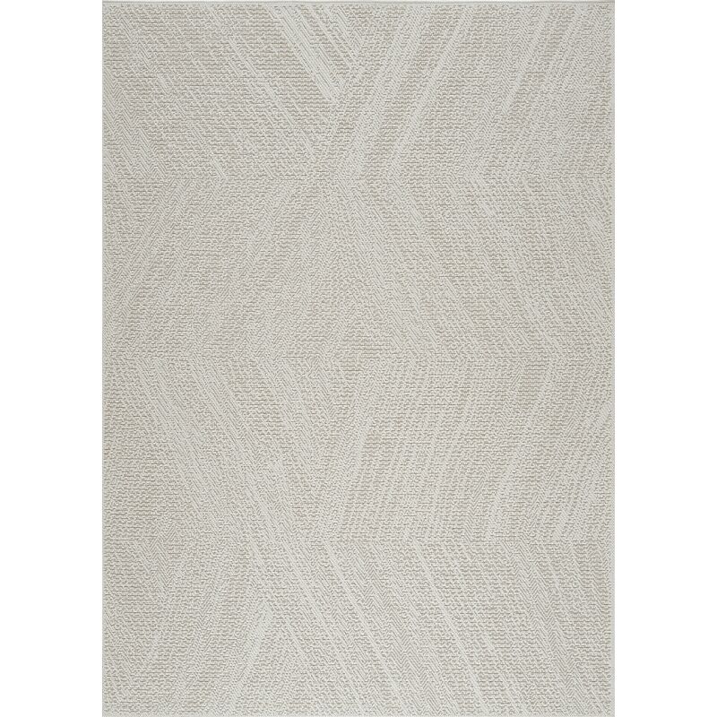 Toutapis - Tapis extérieur intérieur effet jute crème kenzy 02 facile d'entretien 80x150 cm