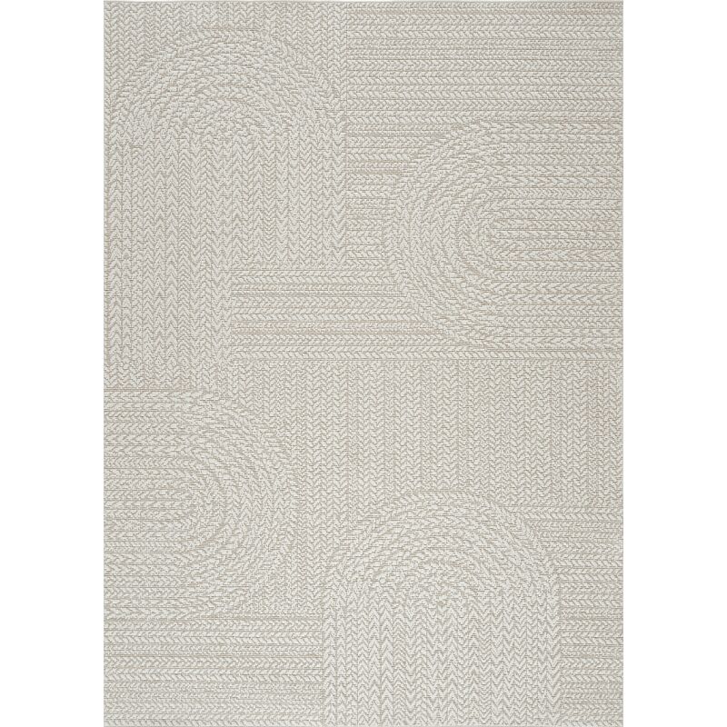 Toutapis - Tapis extérieur intérieur effet jute crème arc kenzy 06 facile d'entretien 160x230 cm
