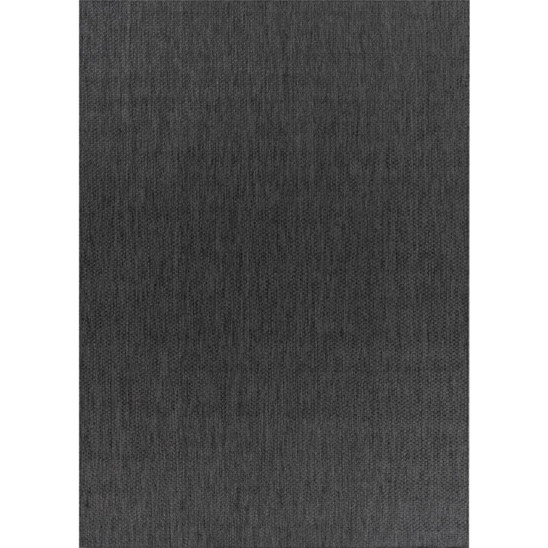 Toutapis - Tapis extérieur intérieur effet jute uni noir caracas 65 facile d'entretien 200x290