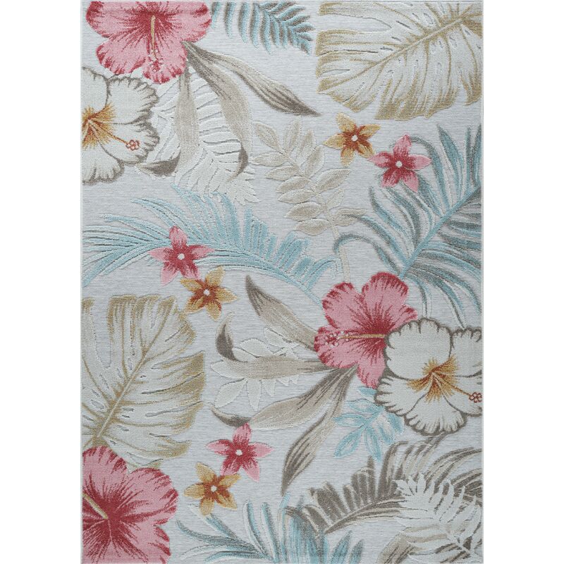 Toutapis - Tapis extérieur fleuris multicolore grenade 52