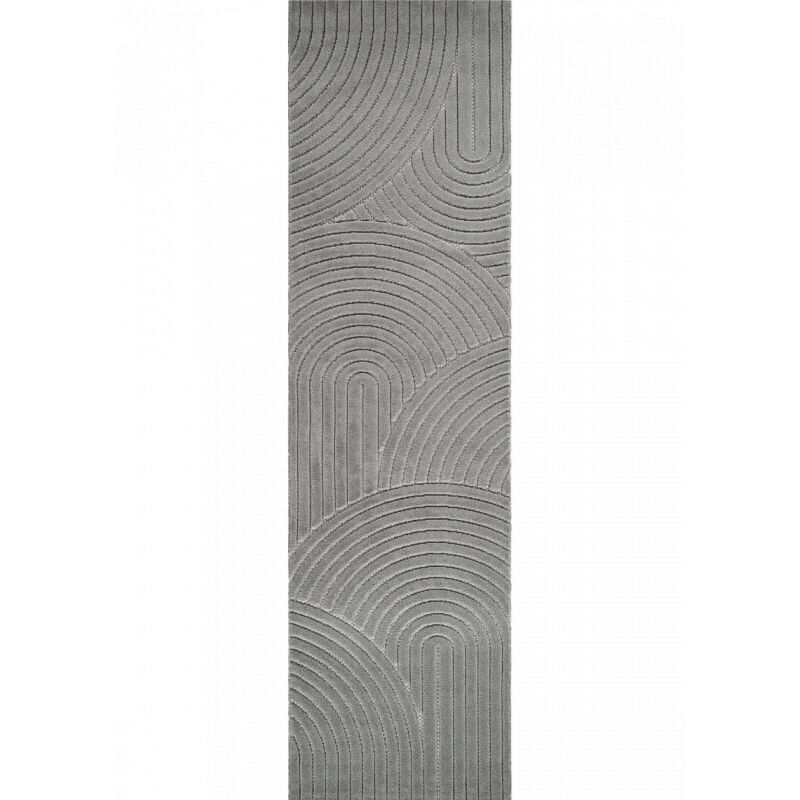Toutapis - Tapis extérieur intérieur tokyo 02 - Gris, rectangle, 80x300 cm