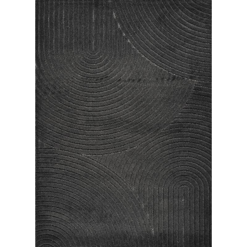 Toutapis - Tapis extérieur intérieur tokyo 02 - Gris anthracite, rectangle, 120x170 cm