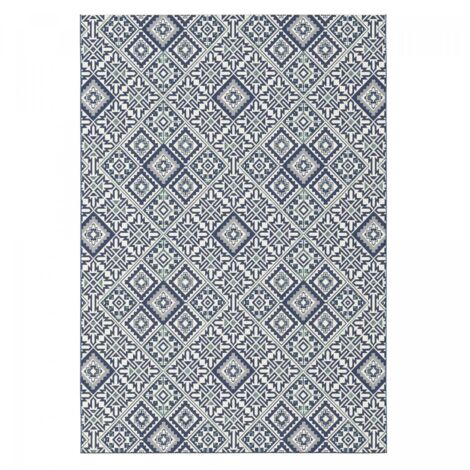 Tapis extérieur kilim 120x170 bleu rectangle CASADA 8