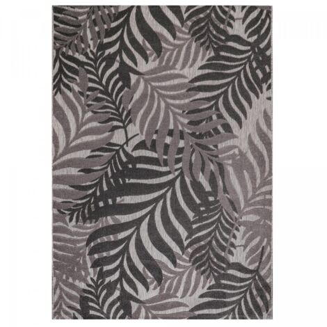 Tapis extérieur kilim 140x200 gris rectangle CHIMEK