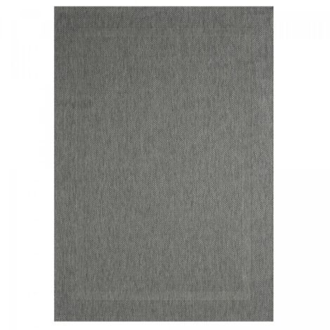 Tapis extérieur kilim 140x200 gris rectangle SQUAREXT