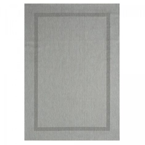 Tapis extérieur kilim 140x200 gris rectangle SQUAREXT