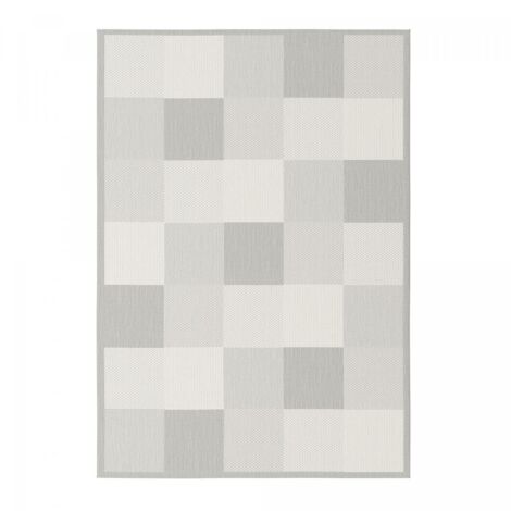 Tapis extérieur kilim 160x230 gris rectangle STAROW 1