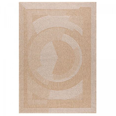 Tapis extérieur kilim 200x290 beige et blanc rectangle JUTE ART 7