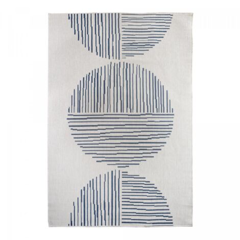 Tapis extérieur, kilim reversible AV REVERSIBLE120x170 bleu et crème