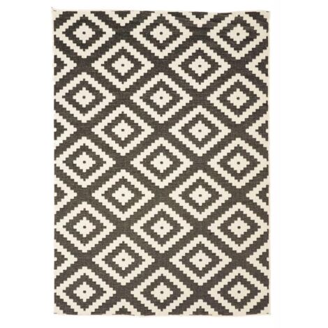 Tapis extérieur, kilim reversible EX1 RA 280x380 noir et crème