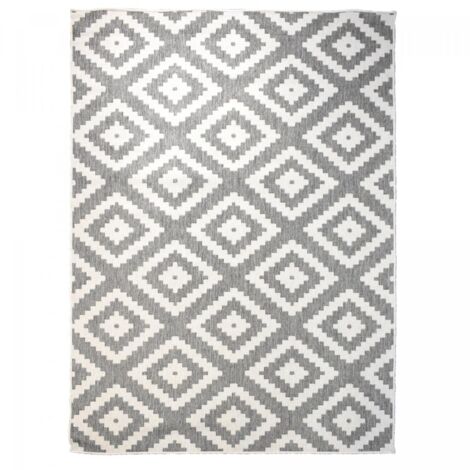 Tapis extérieur, kilim reversible EX1 ROMA 120x170 gris