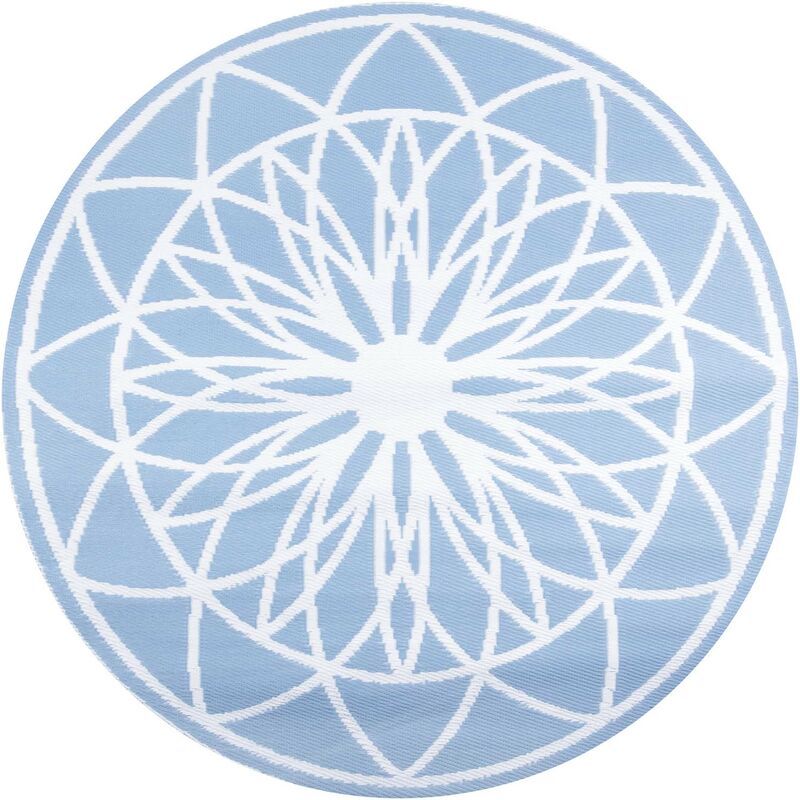 Tapis extérieur rond en polypropylène Fairytale bleu clair - Bleu clair