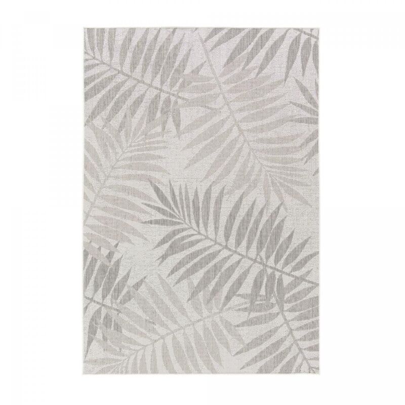 Unamourdetapis - Tapis extérieur kilim 200x290 gris clair et gris foncé en pet