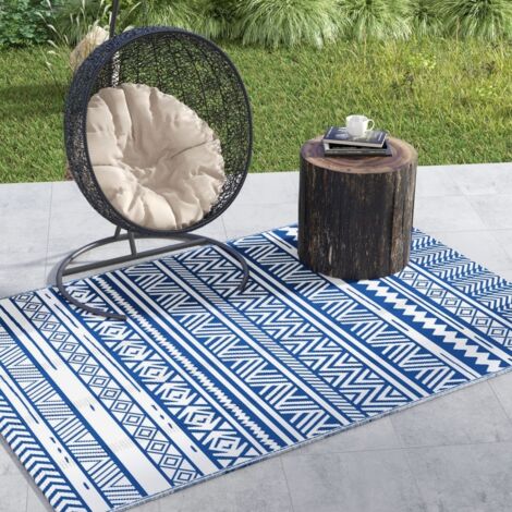 Tapis extérieur Style Graphique - Tapis réversible 2 Motifs - dim. 2,74L x 1,82l m - PP Haute densité 310 g/m²