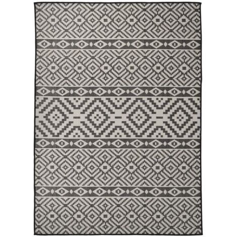 Tapis extérieur Tapis à tissage plat  Tapis de salon 200x280 cm Rayures noires 45430