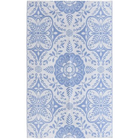 Tapis extérieur Tapis de jardin Tapis de salon Bleu azuré 190x290 cm PP 80059