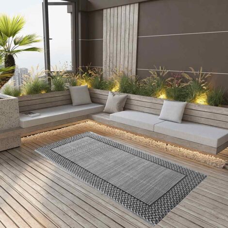 Tapis extérieur Tapis de jardin  Tapis de salon Gris 120x180 cm PP 75271