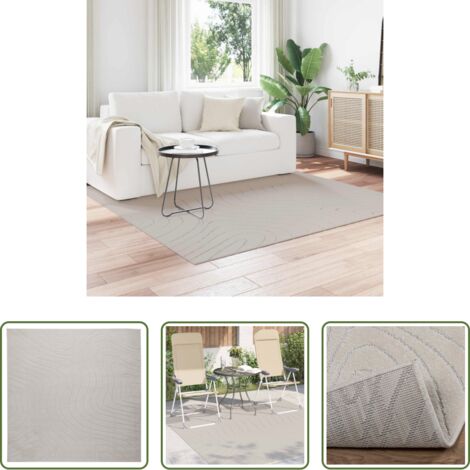 Tapis extérieur -  Tapis de surface Carré PALMERAS Crème 120 x 120 cm Polyester