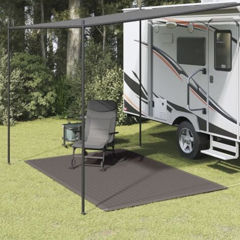 Tapis extérieur Tapis de tente  Tapis de Camping 250 x 300 cm Anthracite 92388