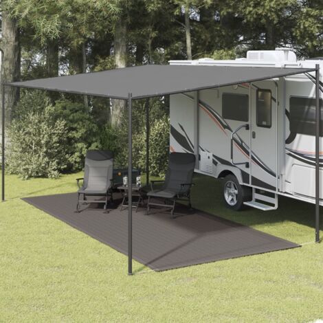Tapis extérieur Tapis de tente Tapis de Camping 300 x 400 cm Anthracite 98555