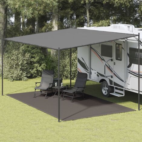 Tapis extérieur Tapis de tente Tapis de Camping 300 x 600 cm Anthracite 46215