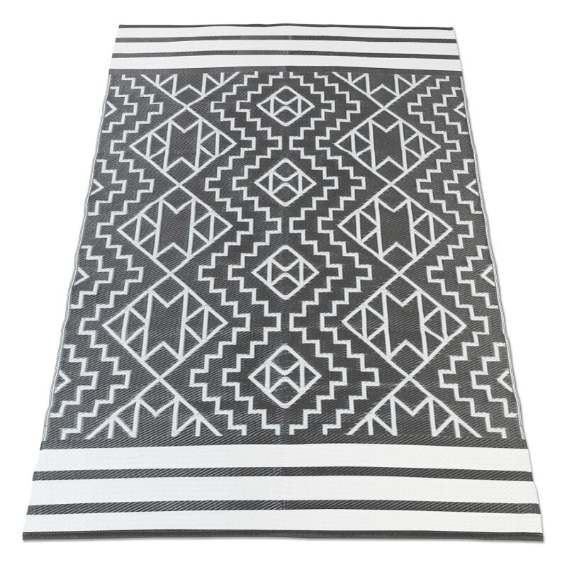 Idmarket - Tapis extérieur zia gris et blanc 160 x 240 cm - Multicolore