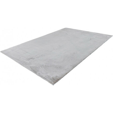 Tapis extra doux en polyester uni rectangle Emotion Argenté 160x230 - Argenté