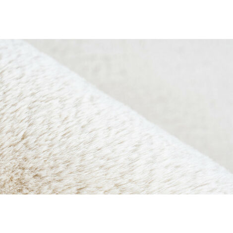 Tapis extra doux en polyester uni rectangle Emotion Crème 80x150 - Crème
