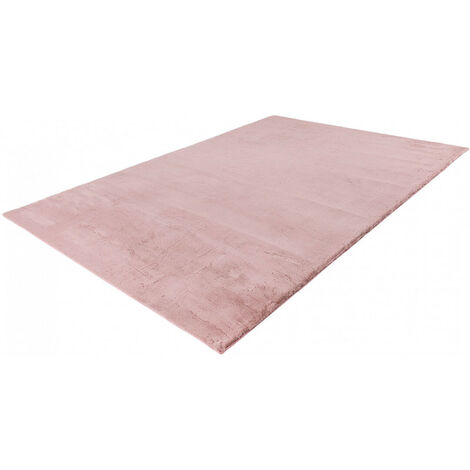 Tapis extra doux en polyester uni rectangle Emotion Rose 200x290 - Rose