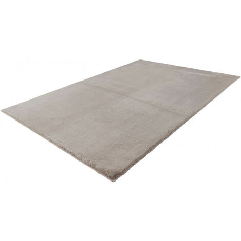 Tapis extra doux en polyester uni rectangle Emotion Taupe 160x230 - Taupe