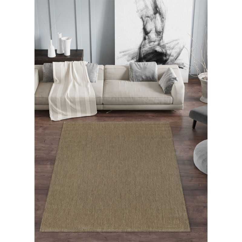 Toutapis - Tapis extérieur intérieur tissé uni bahamas 548 - Beige, rectangle, 160x230 cm