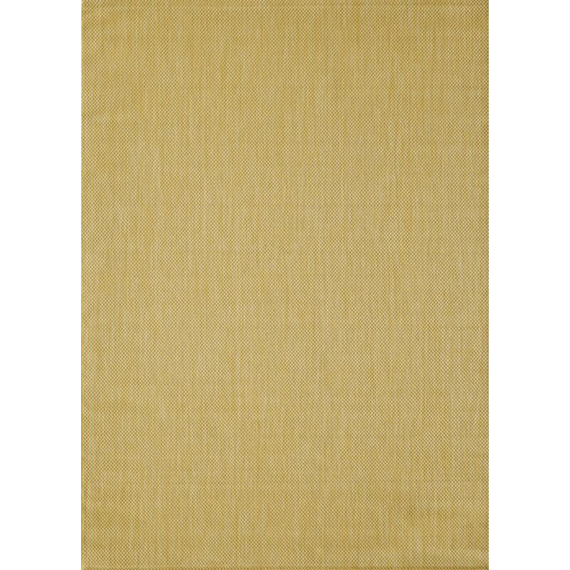 Toutapis - Tapis extérieur intérieur tissé uni bahamas 548 - Jaune, rectangle, 80x150 cm