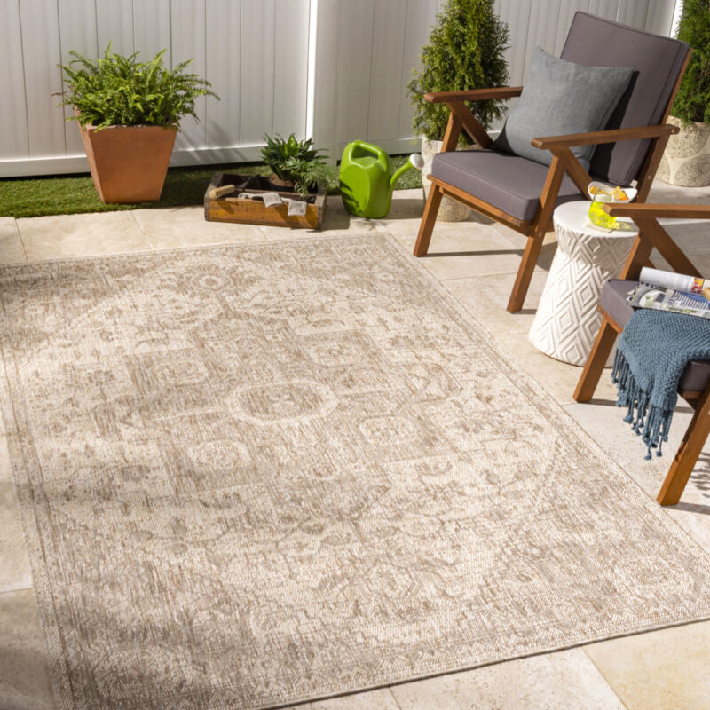 Surya - Tapis d'Extérieur/Intérieur Aspect Jute Beige/Ivoire 160x213 cm