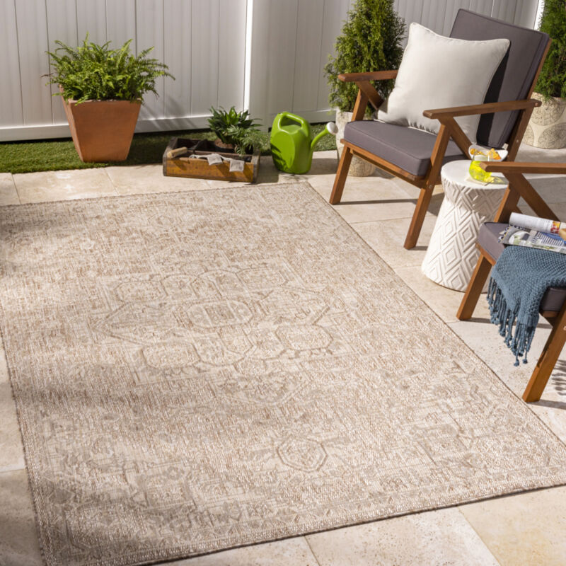 SURYA Tapis d'Extérieur/Intérieur Aspect Jute Beige/Ivoire 160x213 cm