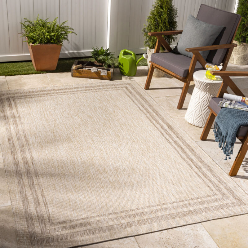 Surya - Tapis d'Extérieur/Intérieur Aspect Jute Beige/Ivoire 200x275 cm