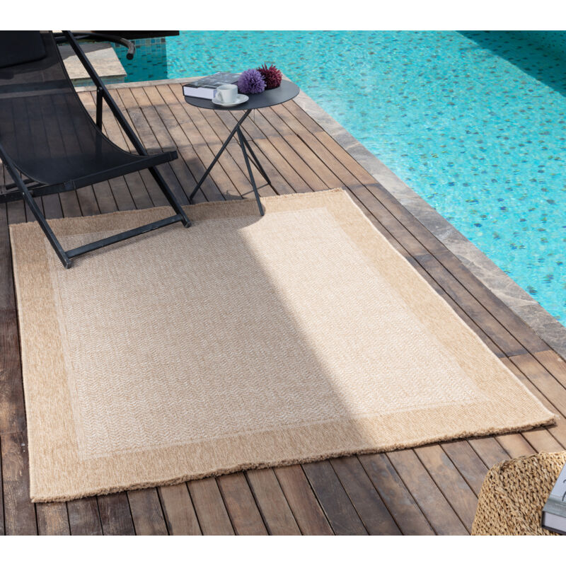 Surya - Tapis d'Extérieur/Intérieur Aspect Jute Beige 160x213 cm