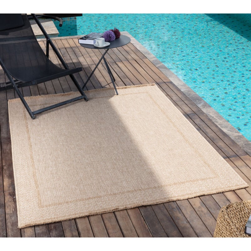 Surya - Tapis d'Extérieur/Intérieur Aspect Jute Beige 160x213 cm