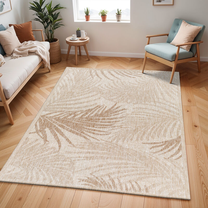 Surya - Tapis d'Extérieur/Intérieur Aspect Jute Beige/Ivoire 160x213 cm