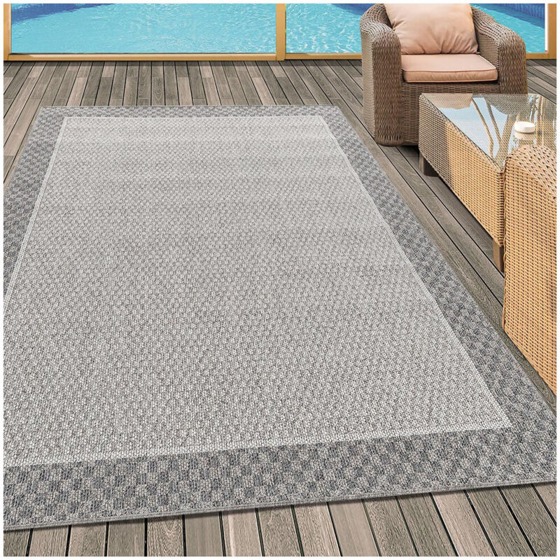 Allotapis - Tapis extérieur et intérieur plat Sunny Crème 120x170